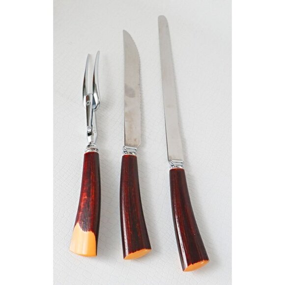 Glo hill Bakelite Carving Fork Knife Knives Vintage GloHill - Picture 6 of 8